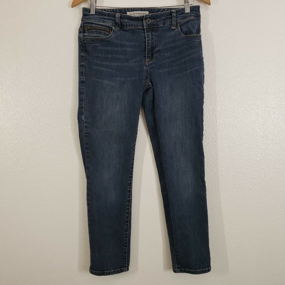 Chico's Jeans Platinum Denim Ultimate Fit Slim Leg Ankle Crop Size 0 29x27‎ Blue - Picture 4 of 11